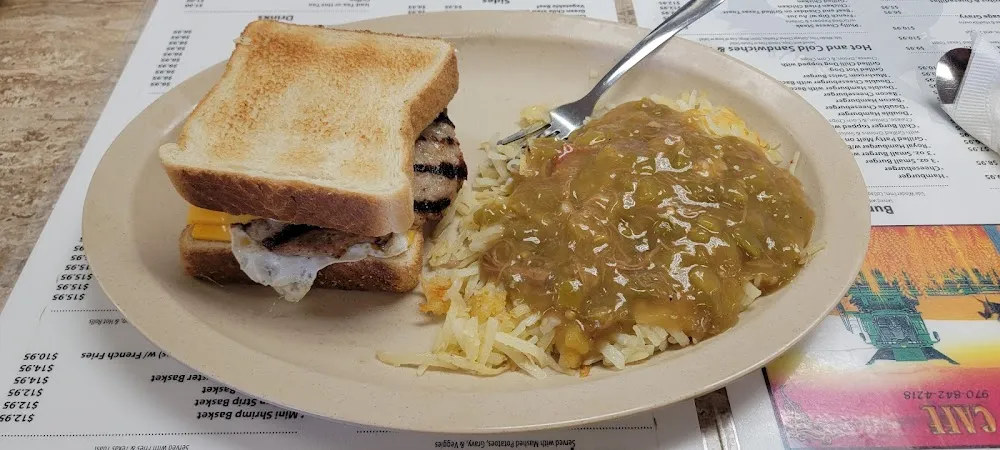 The Bob with Green Chili Hashbrowns